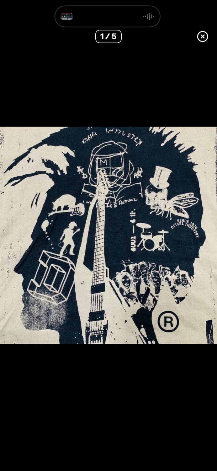 디젤 펑키 시그니처 아트 다크 반팔 티셔츠 상품이미지2