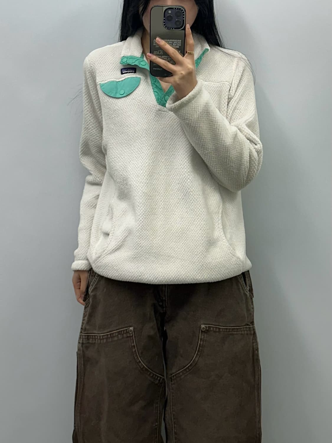 파타고니아 아이보리 신칠라 플리스 스냅티 상품이미지1