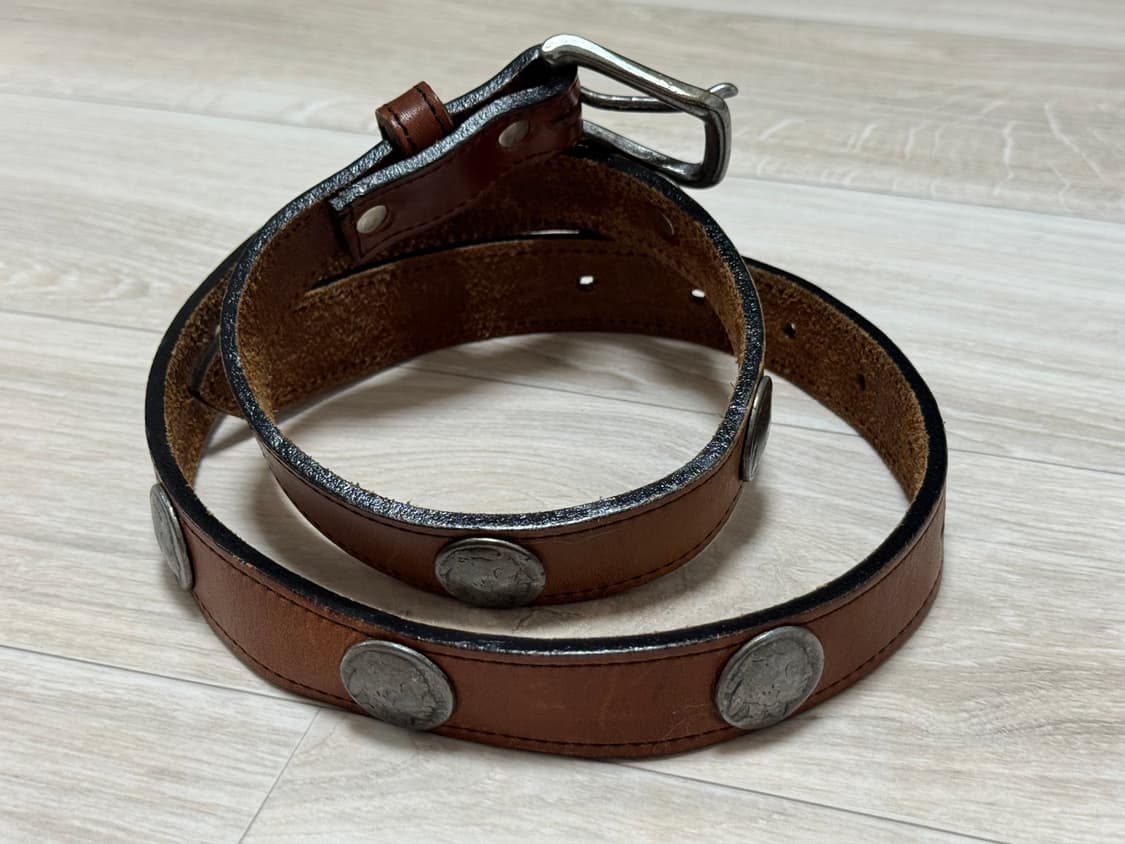 빈티지 브라운 레더 벨트 상품이미지2