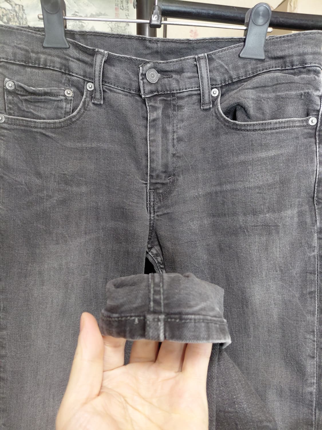 [리바이스511]슬림핏 워시블랙(흑청)데님 청바지 32사이즈 상품이미지9