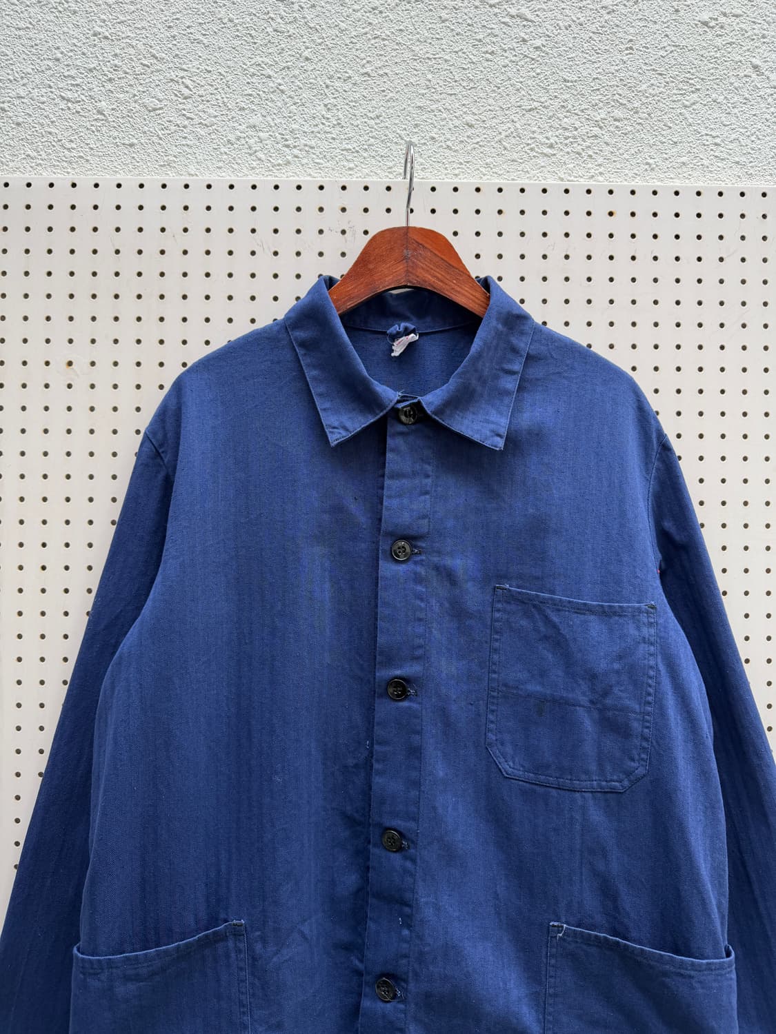 WASHED BLUE HBT OLD VINTAGE 헤링본 프렌치워크자켓 상품이미지3