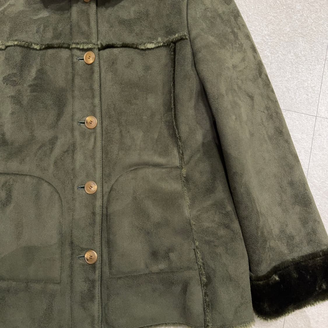 여성 폴리 스웨이드 무스탕 자켓 상품이미지2