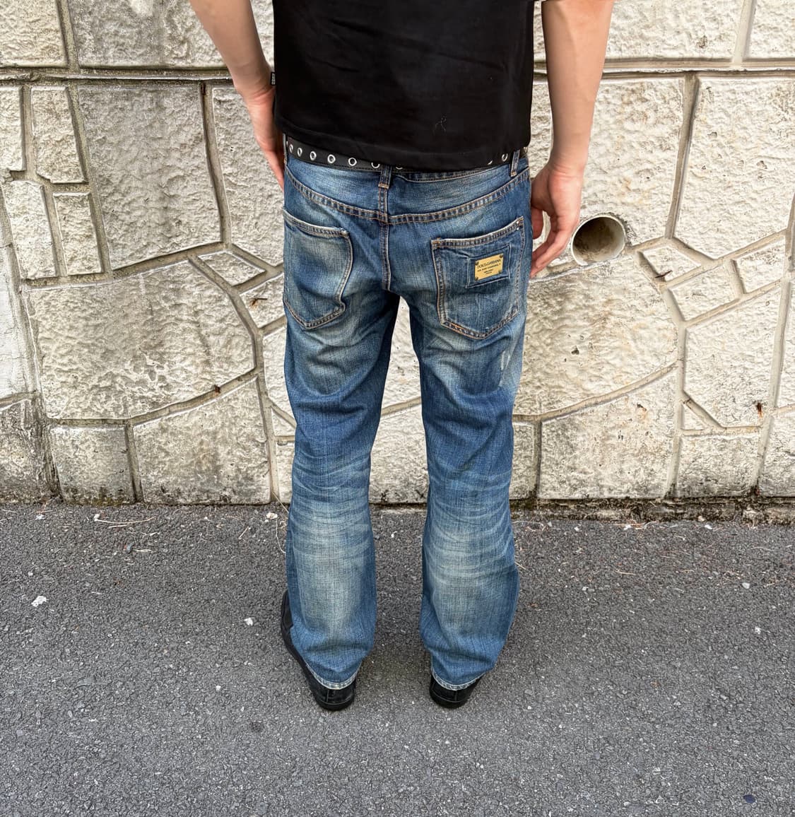 돌체앤가바나 골드 플레이트 디스트레스드 진 상품이미지1