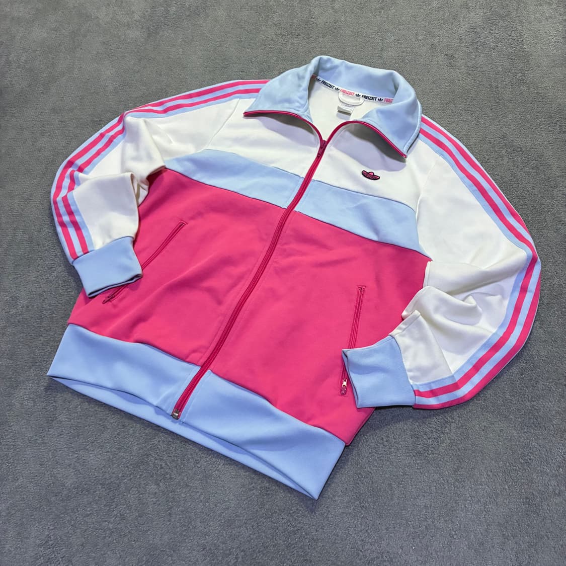 아디다스 핑크 배색 트랙 자켓m 상품이미지1