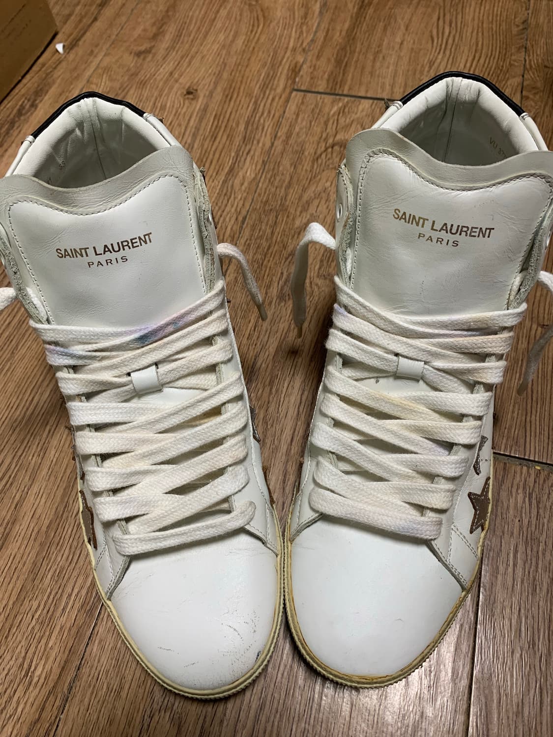 생로랑 스타 패치 화이트 스니커즈 (38) (240) 상품이미지1