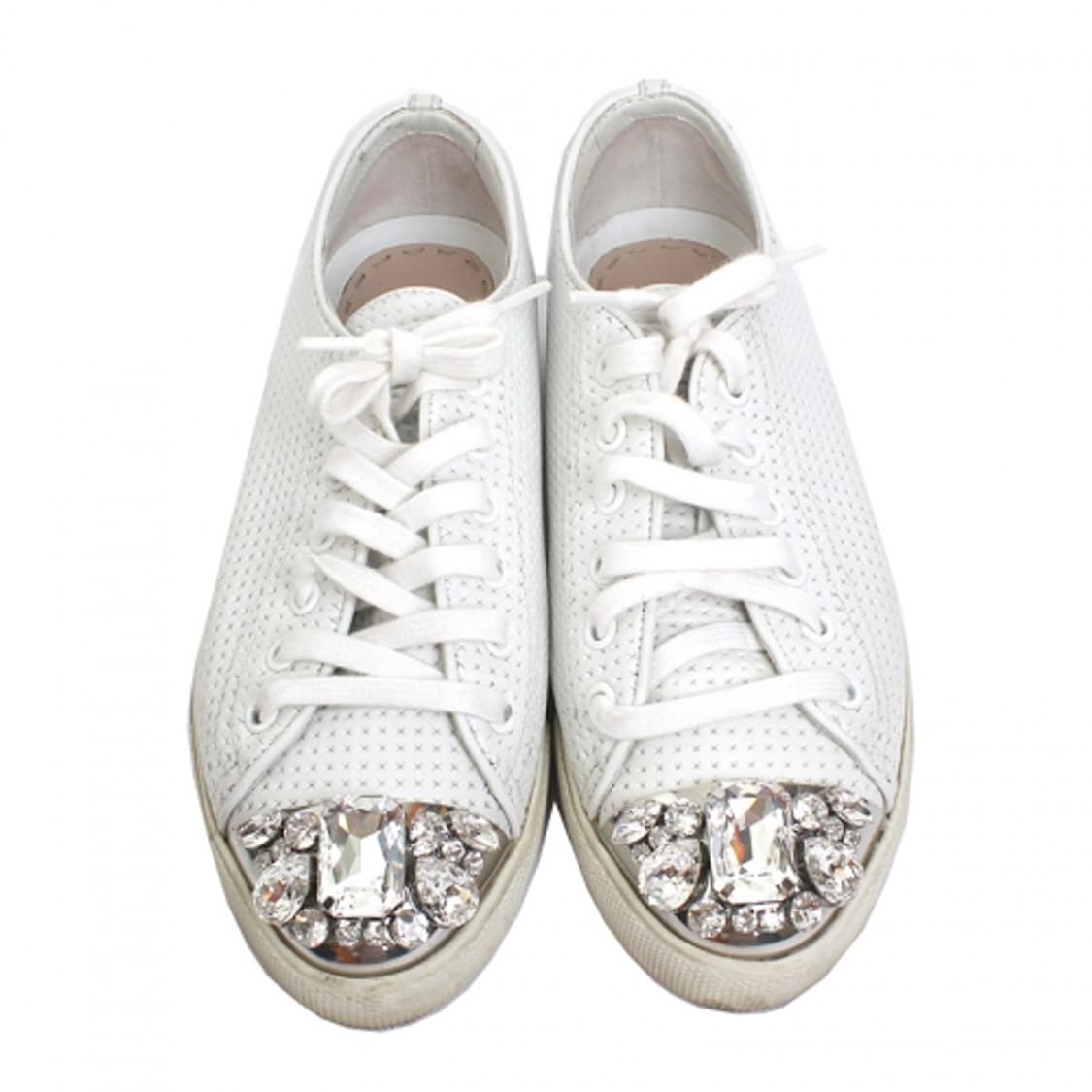미우미우 화이트 크리스탈 스니커즈 (36) 상품이미지2