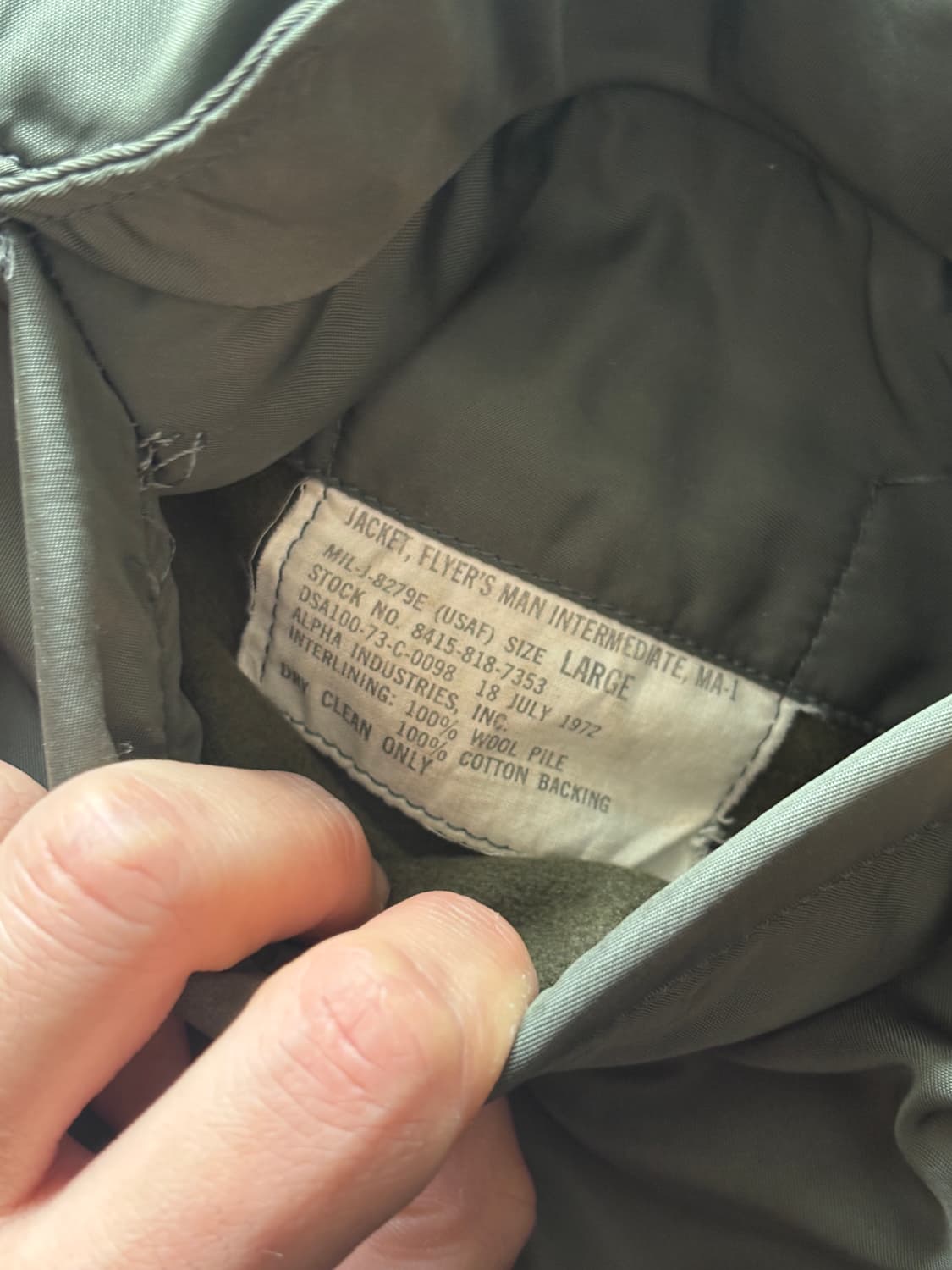 (L)70s og ma-1 e타입 알파인더스트리 제조 상품이미지4