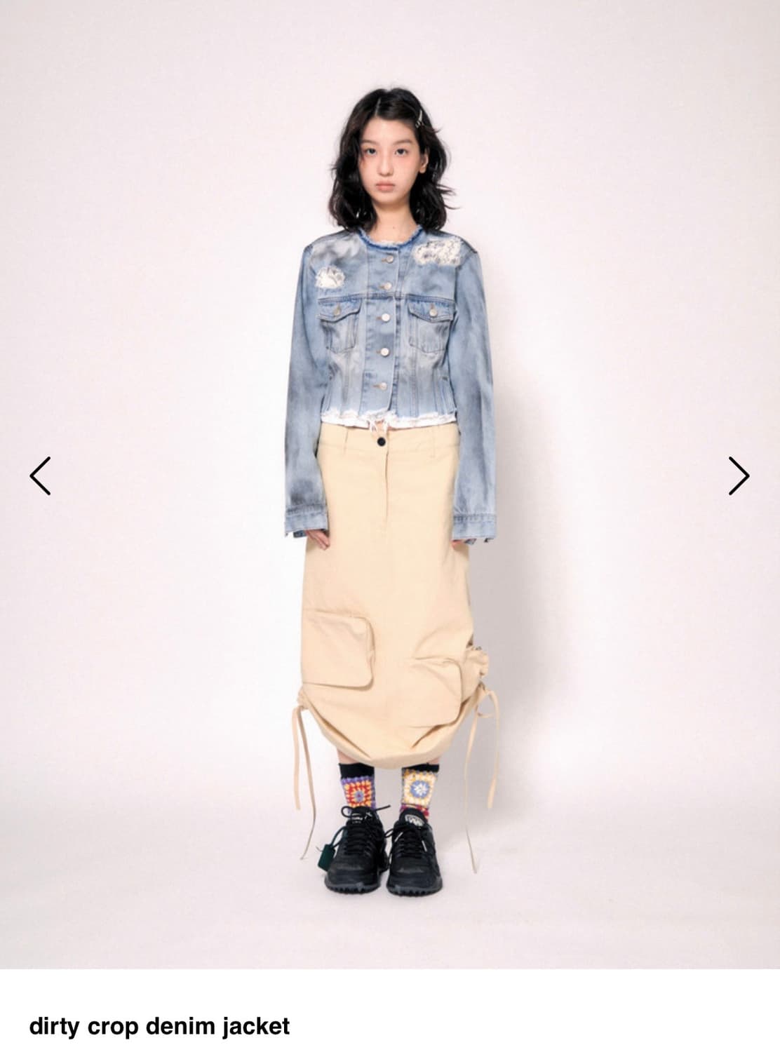 로레일즈 데님 자켓 dirty crop denim jacket 상품이미지2