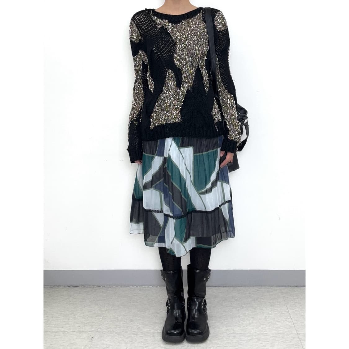 빈티지 오리엔탈 플리츠 스커트 상품이미지2