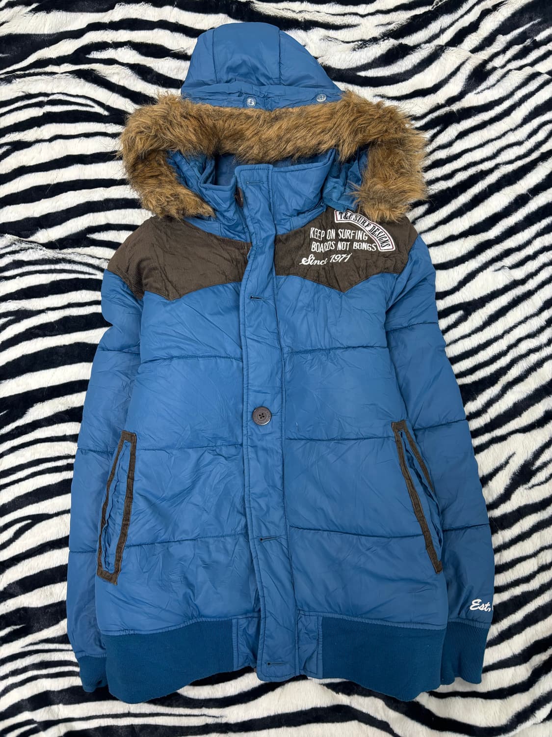 [TC SURF] Y2k Mood Blue Fur Padding 상품이미지6