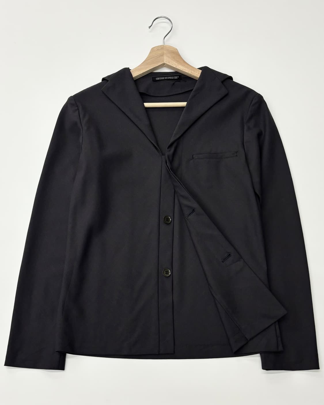 YohjiYamamoto+Nior 요지야마모토 느와르 챠콜 카라 블라우스 상품이미지4
