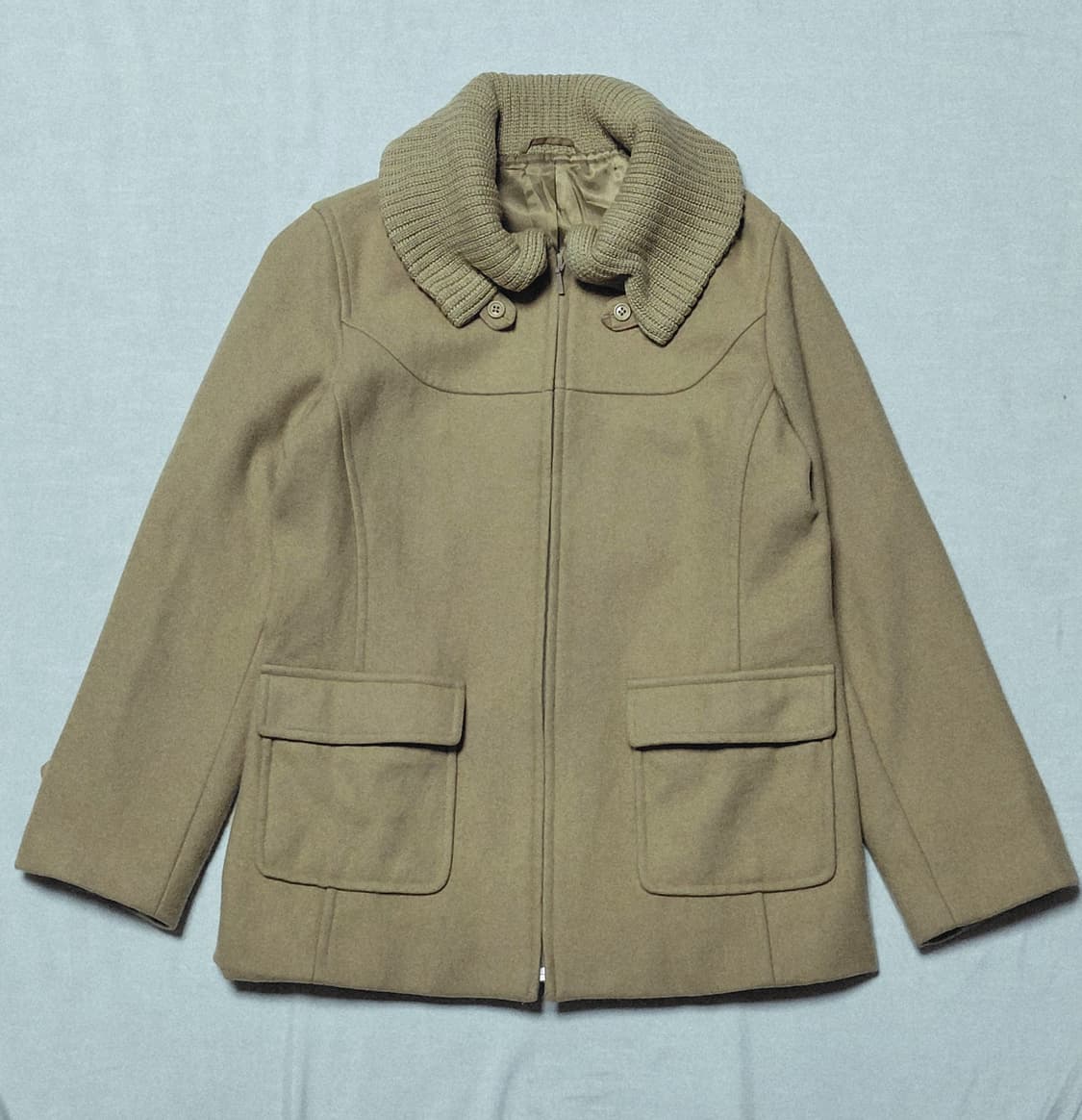 [울 90%] COMME CA ISM(콤사 이즘) 니트 칼라 울 코트 상품이미지1