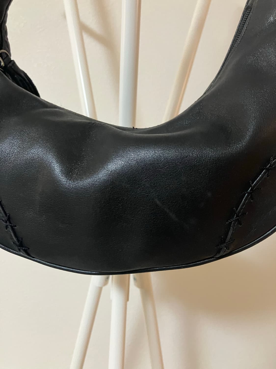 Ysaccs 와이색스 블랙 가죽 호보백 숄더백 미니백 y2k 가방 상품이미지3