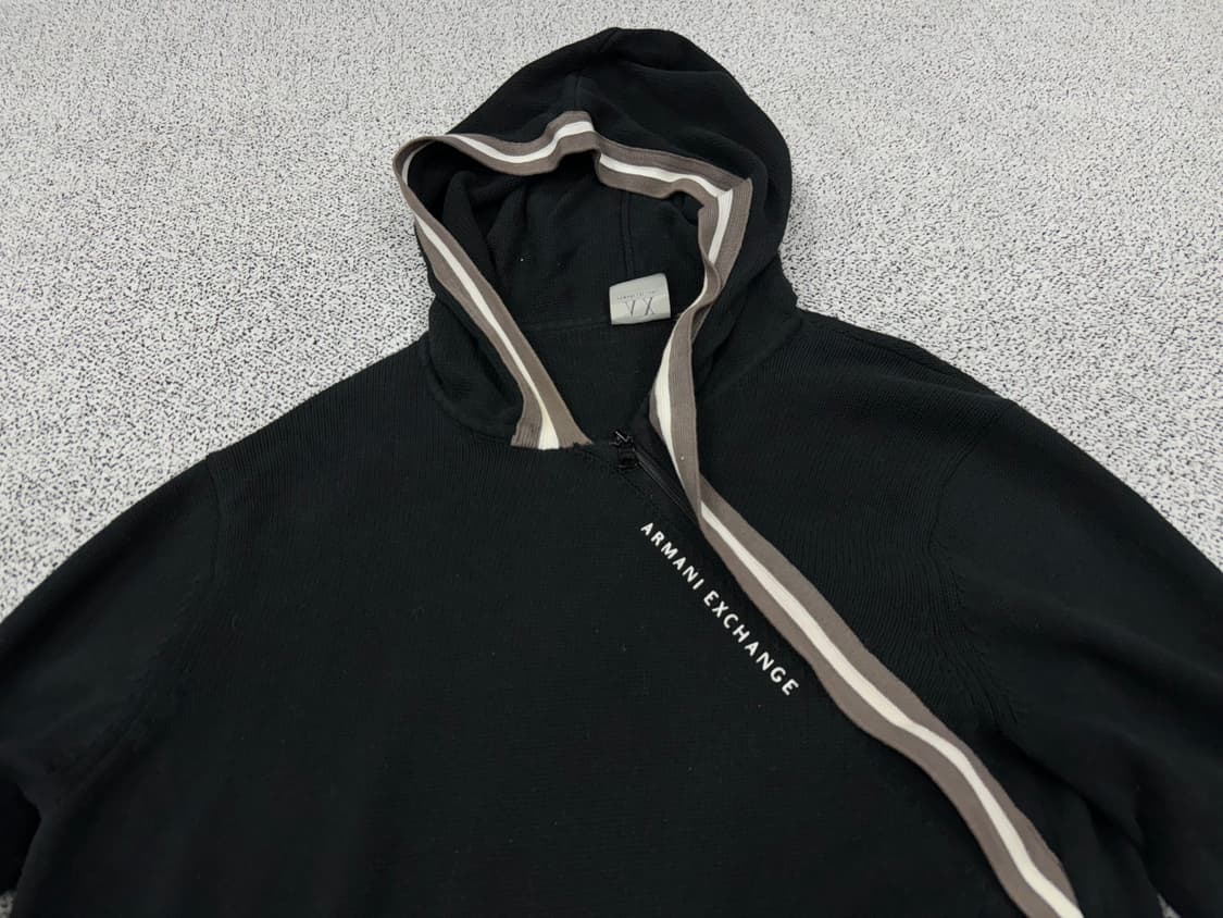 알마니익스체인지 사선지퍼 니트후드 상품이미지2