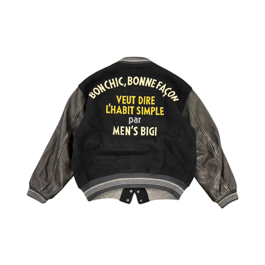 M) 멘즈 비기 90s 블랙 스타디움 레더 슬리브 바시티 자켓 OJ-03 상품이미지2