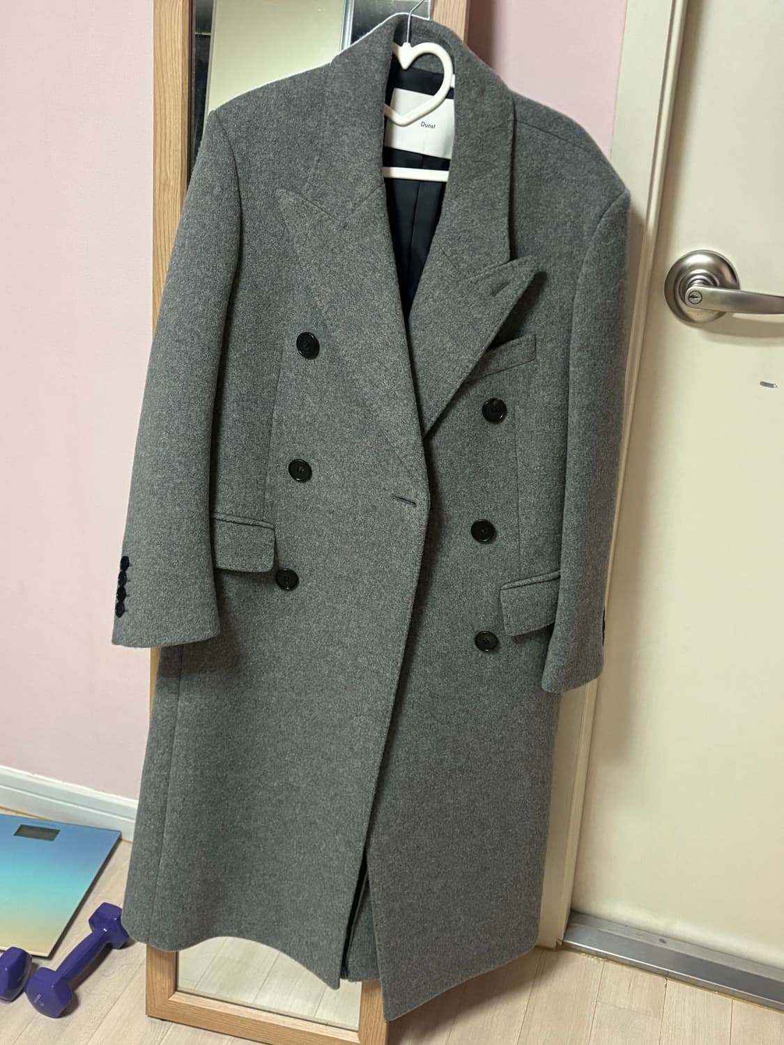 던스트 유니섹스 테일러드 더블코트 그레이 상품이미지1