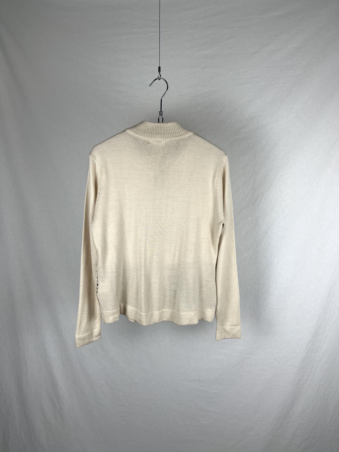 Vintage 스트라이프 포인트 울혼방 니트 가디건 상품이미지4