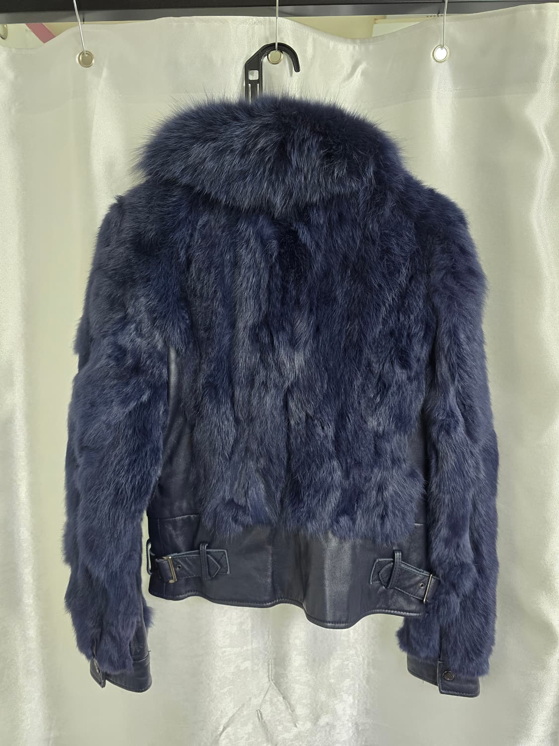 네이비 퍼 가죽 믹스 자켓 (1518) 상품이미지2