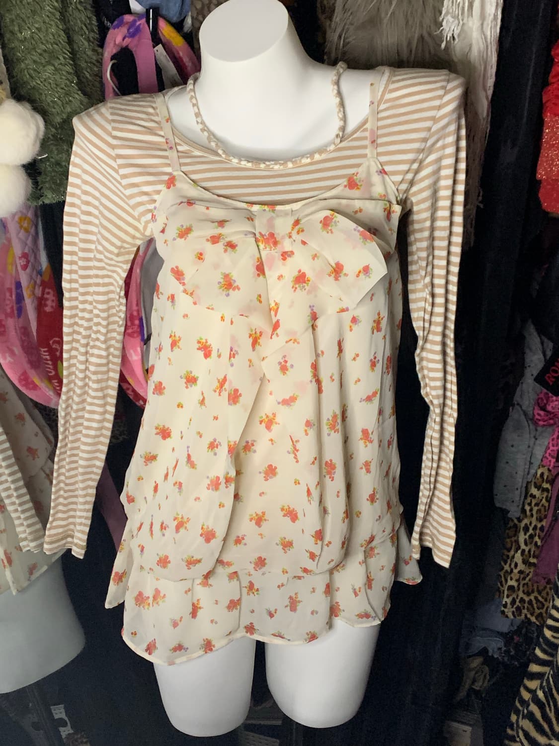 모리 히메 리본 블라우스 탑 상품이미지2