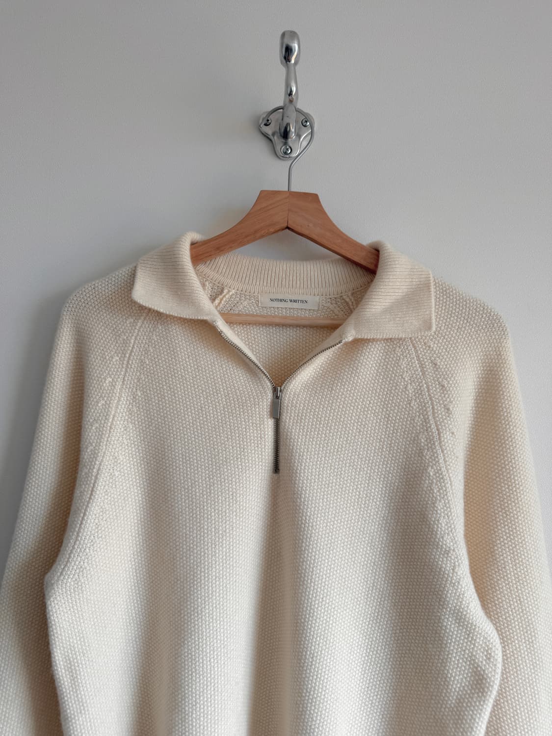 나팅리튼(NOTHING WRITTEN) 울 니트 하프집업 상품이미지2