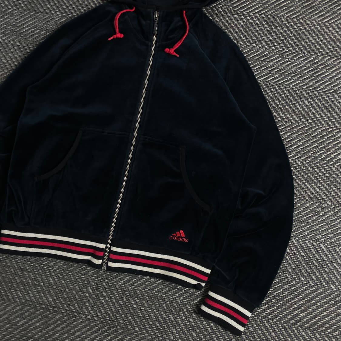 00s 아디다스 y2k 빈티지 벨벳 후드 트랙탑o 3439 상품이미지2