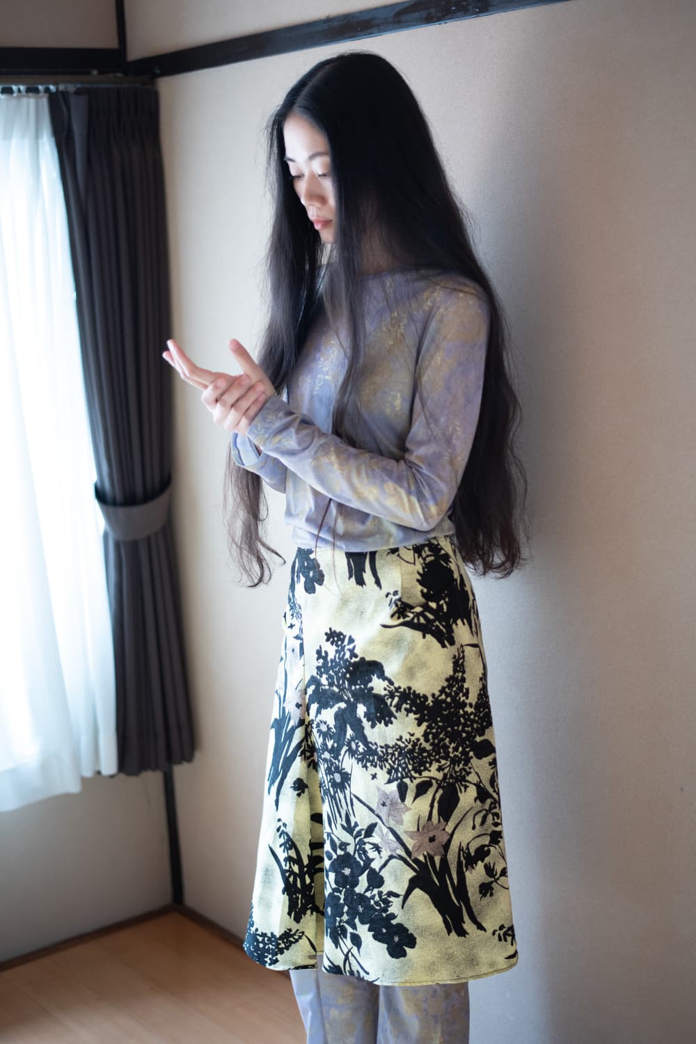 ARC SILK PRINT SKIRT 상품이미지3