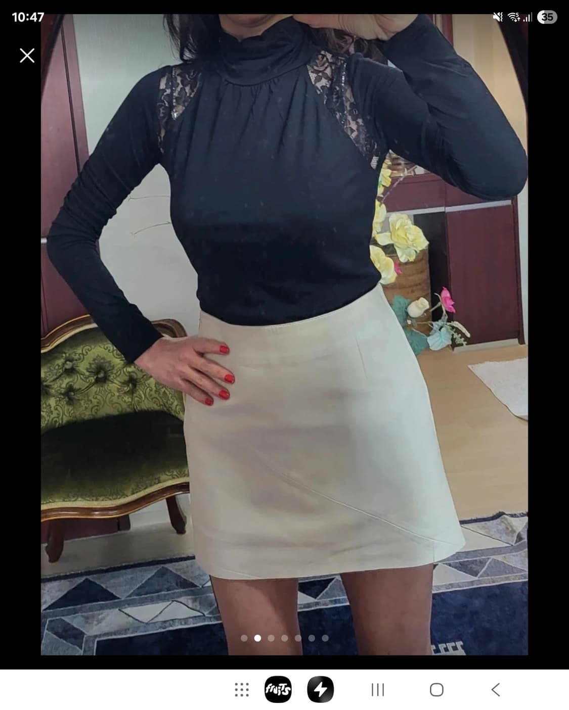 새상 프랑스 모르간 모달 레이스 컷아웃 셔츠  상품이미지2