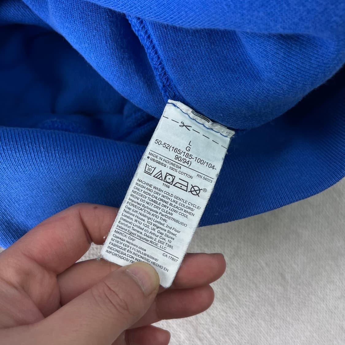 100 이지 갭 퍼펙트 블루 후드티 상품이미지4