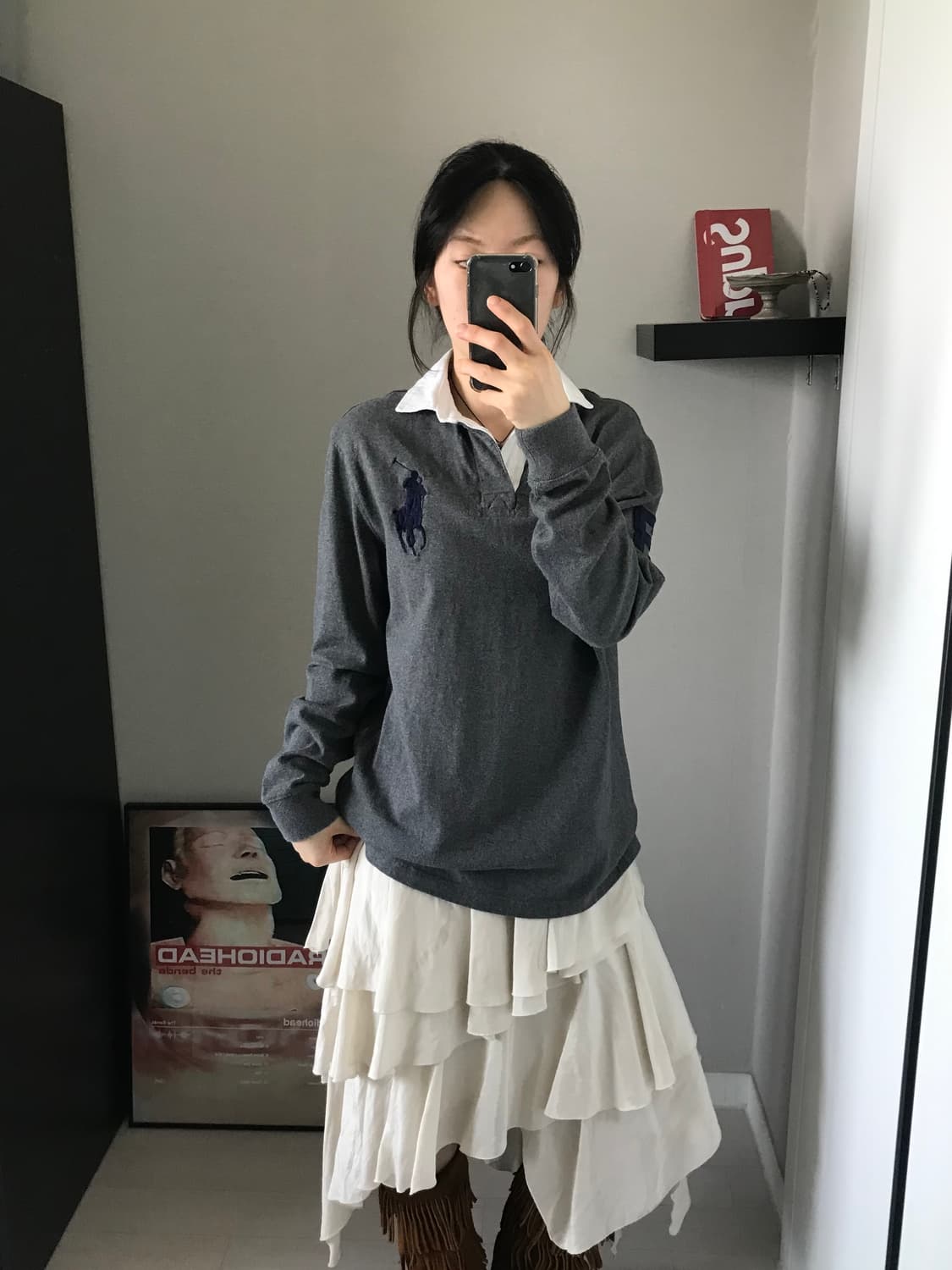 폴로 랄프로렌 빅포니로고 그레이 럭비티 상품이미지2