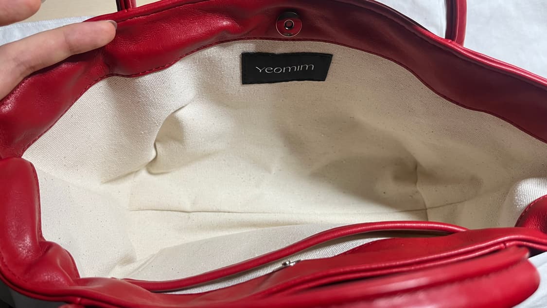 여밈 대퍼백 미니 레드 상품이미지3