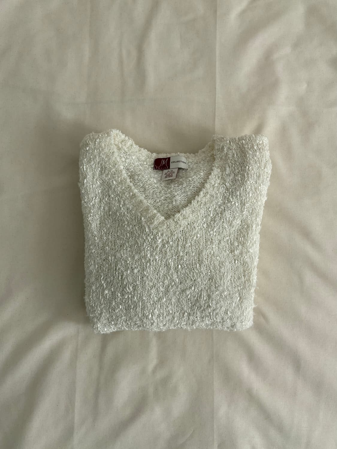 vintage ivory boucle v-neck sweater  상품이미지7