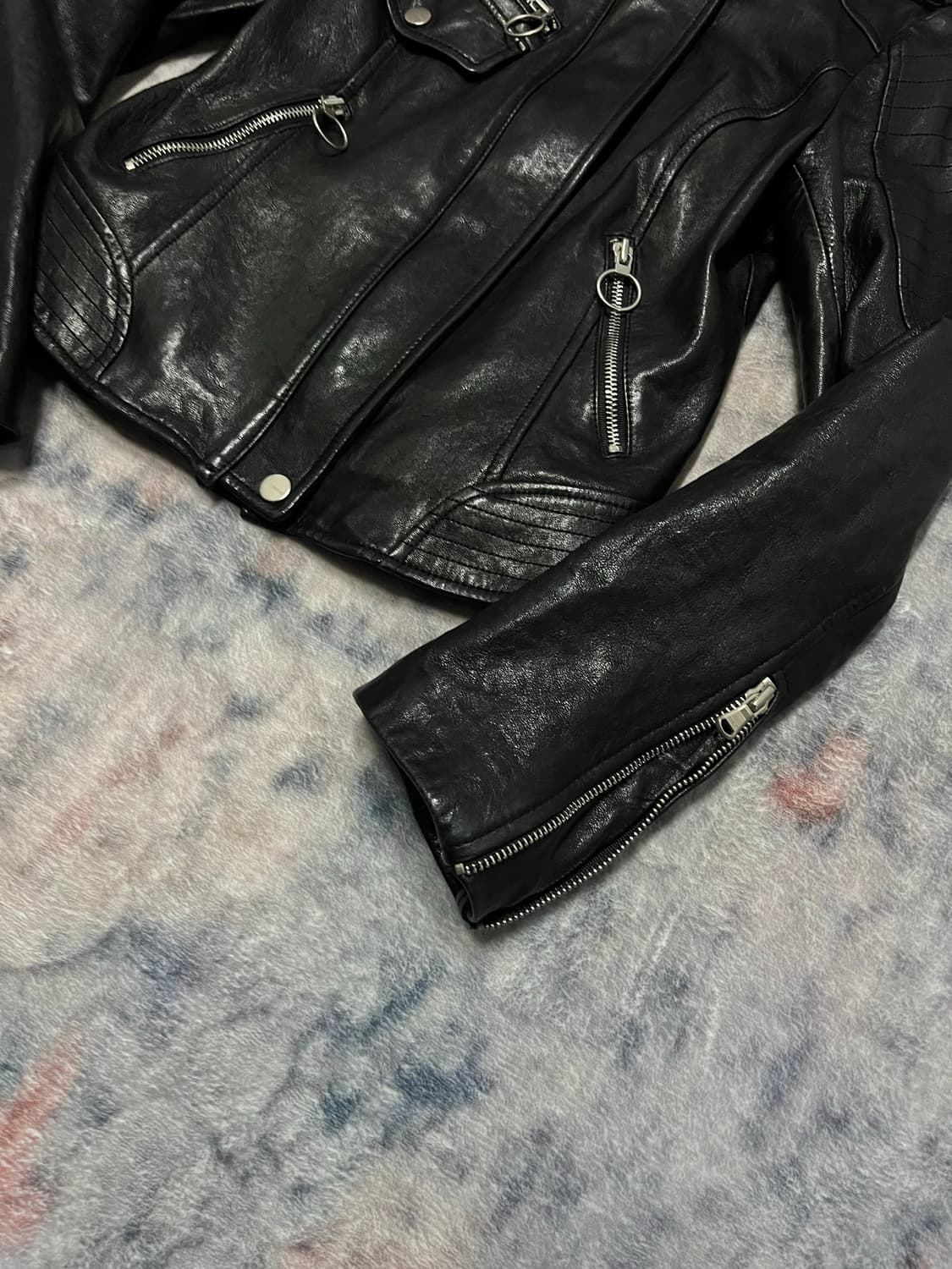 Egoist lamb skin single rider jacket 상품이미지5