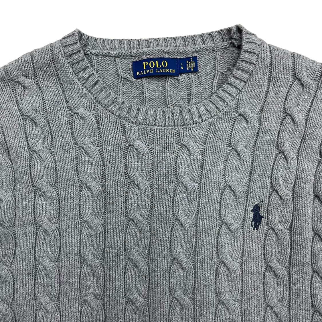 폴로 랄프로렌 네이비포니 그레이 꽈배기 니트 L 상품이미지4