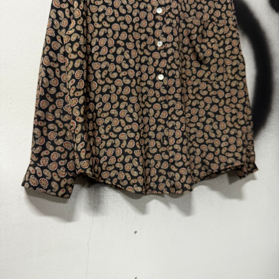 VTG 빈티지 페이즐리 도트 패턴 원 포켓 긴팔 셔츠 상품이미지4