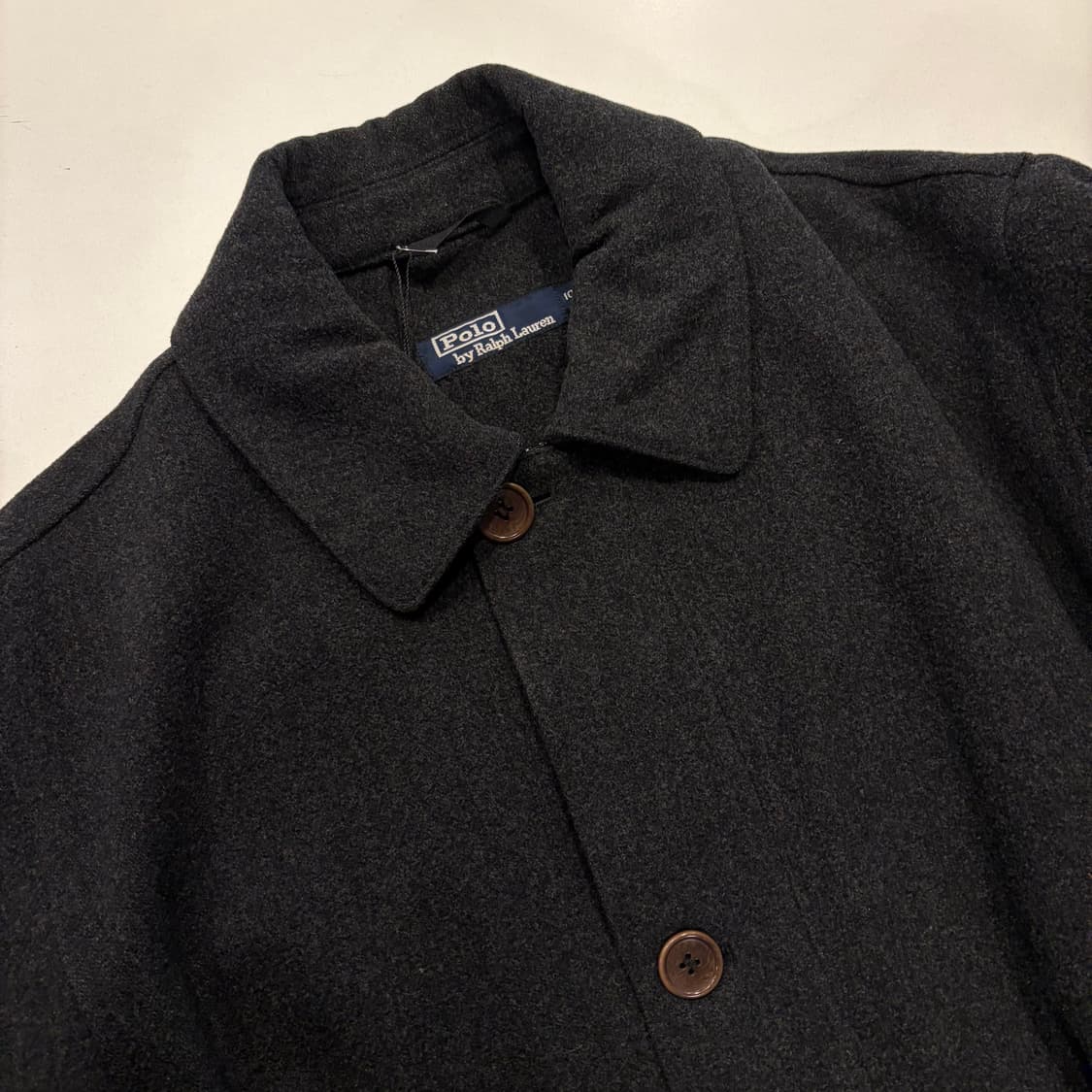 [100] 90s 폴로 랄프로렌 패티드 다크그레이 울 코트 D789 상품이미지3