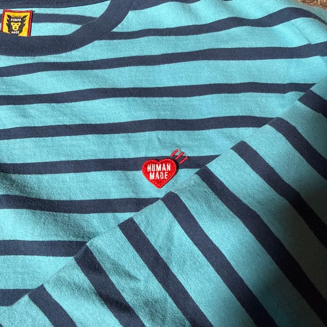 휴먼 메이드 스트라이프 롱슬리브 티셔츠 블루 상품이미지2