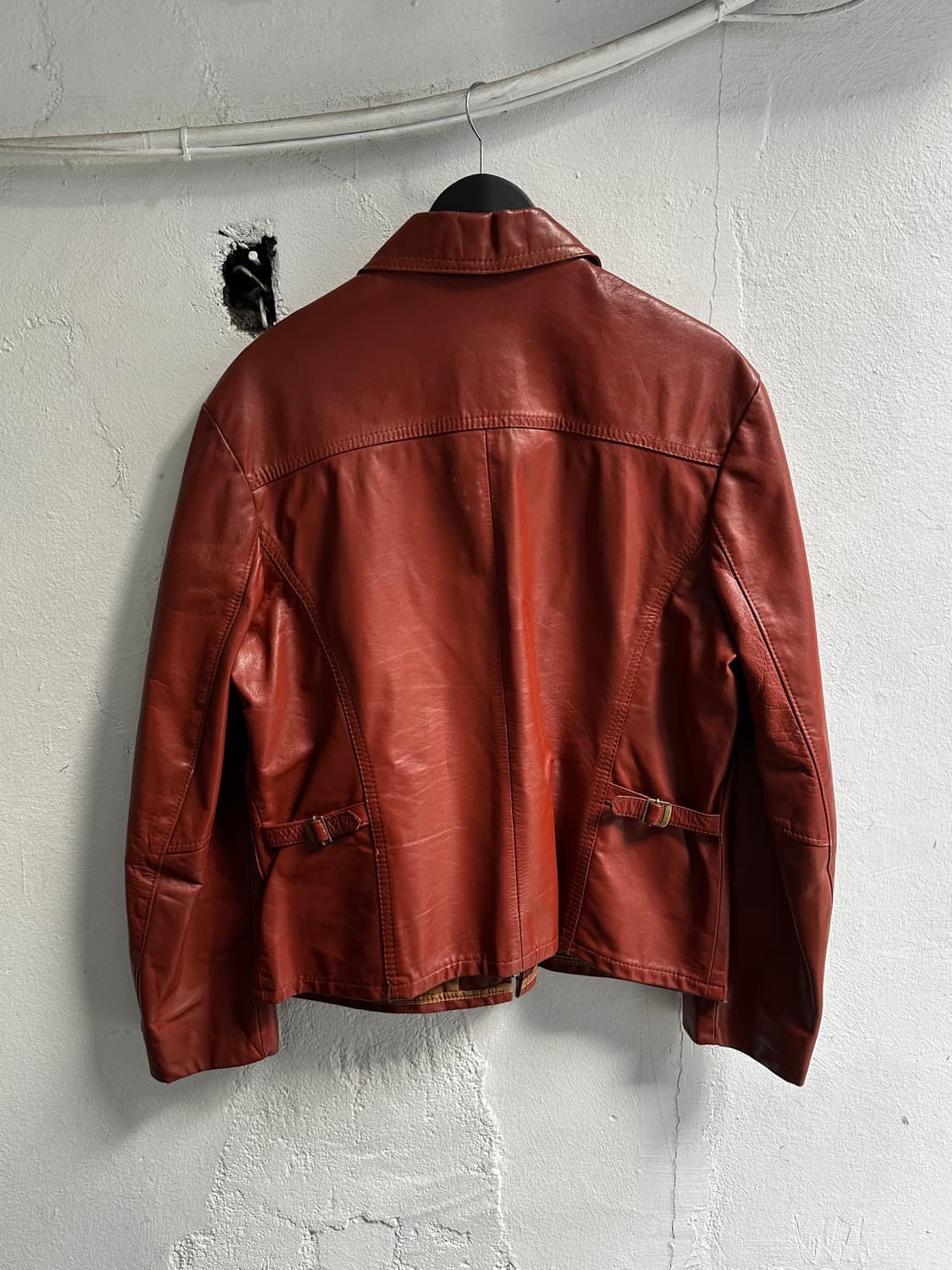 70's 빈티지 크롭 레더 자켓 히피 자켓 상품이미지4