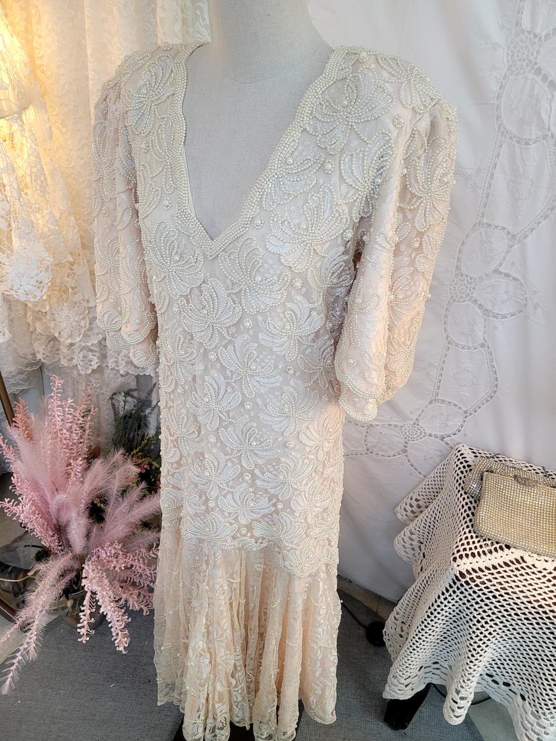 레이스비즈진주드레스 상품이미지8