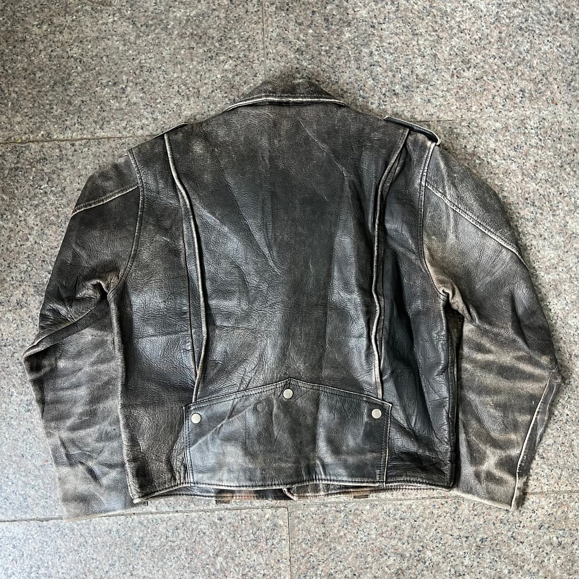 90‘s 크랙 레더 자켓 상품이미지7