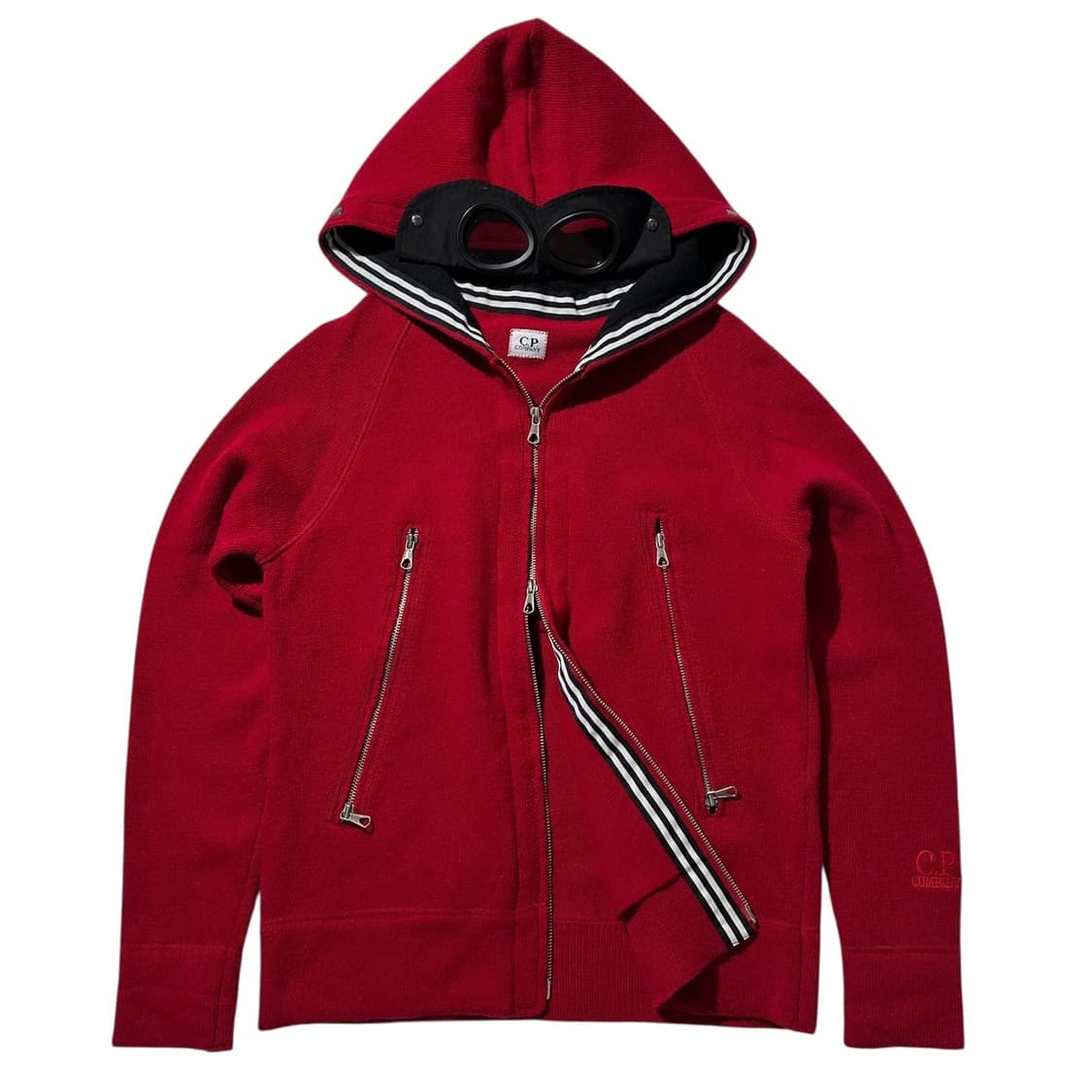 CP컴퍼니 고글 투웨이 니트 후드집업 상품이미지1