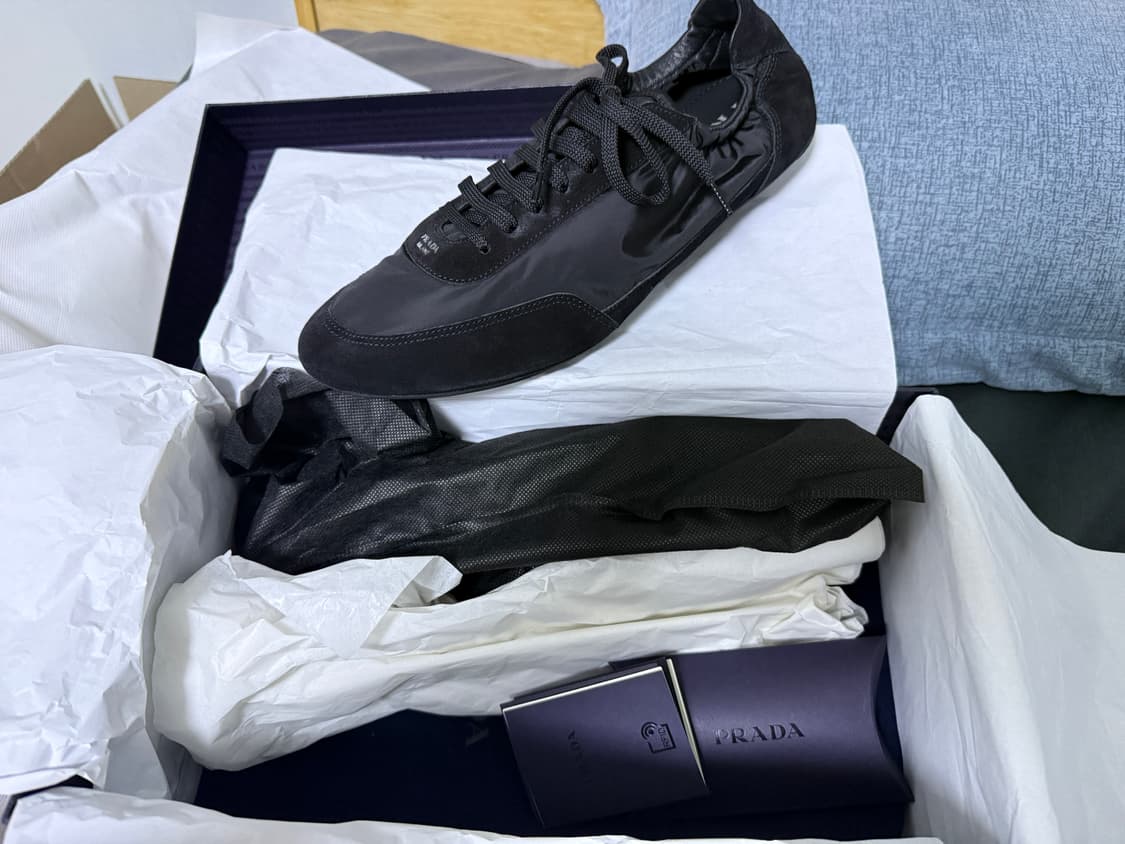 (UK9)프라다 컬랩스 나일론 스니커즈 블랙 상품이미지2
