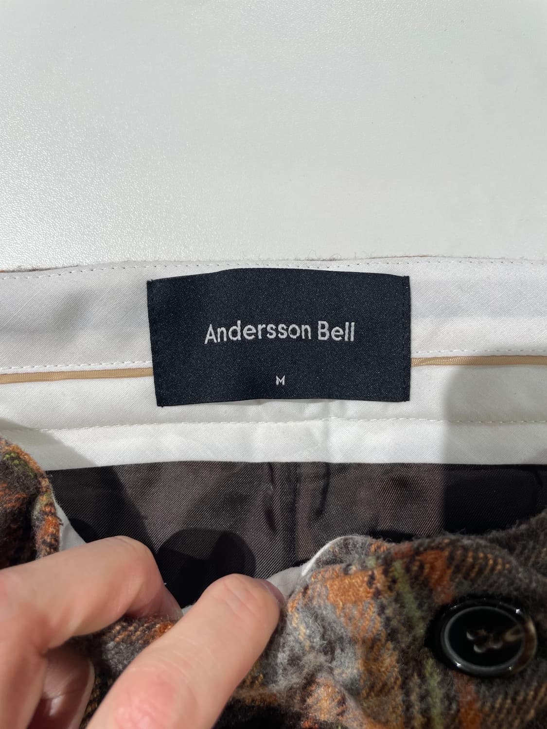 앤더슨벨 18F/W 다크 브라운 네나 체크 슬릿 울 트라우저 상품이미지7