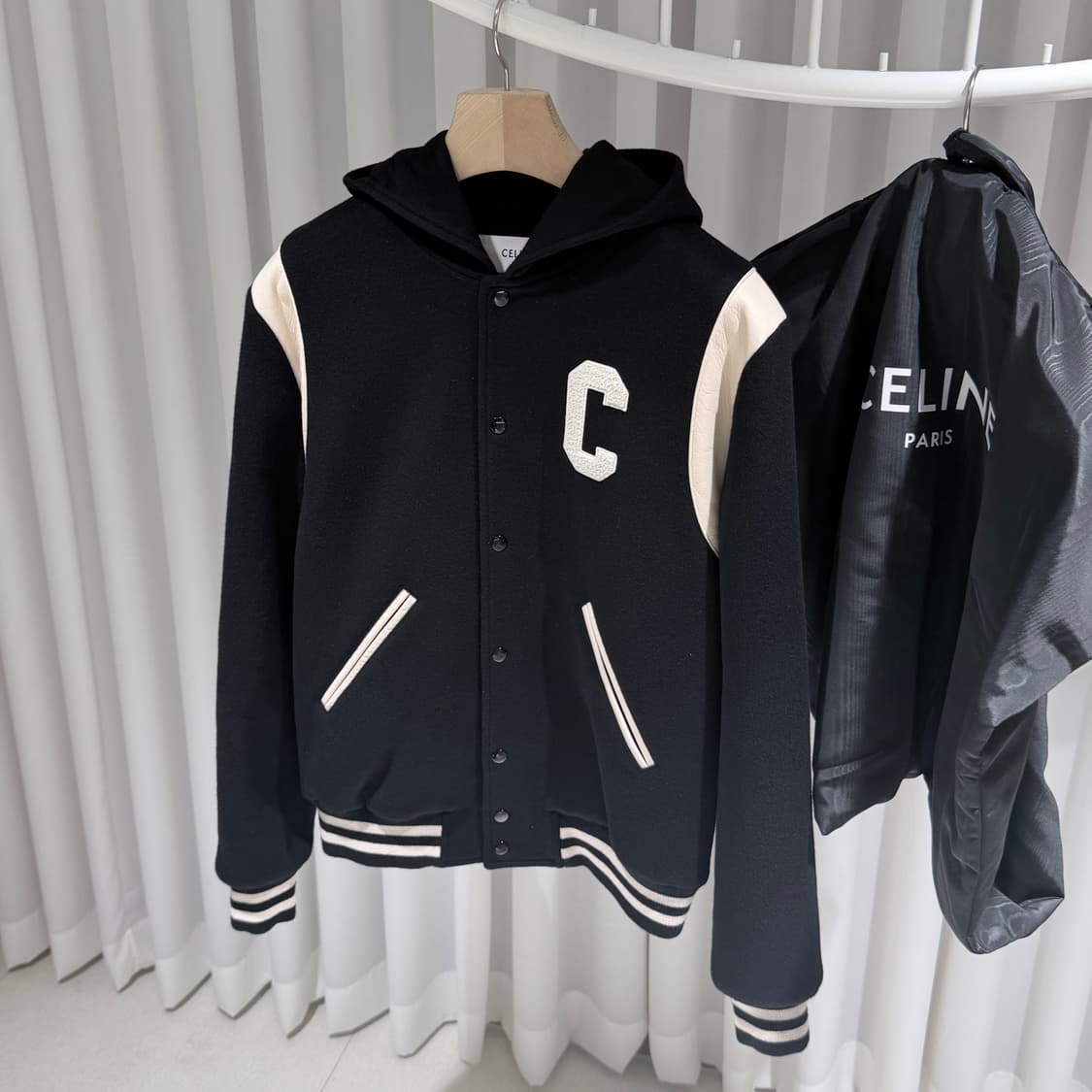 (A+/48) / 셀린느 캐시미어 울테디 바시티 후드 자켓 상품이미지4