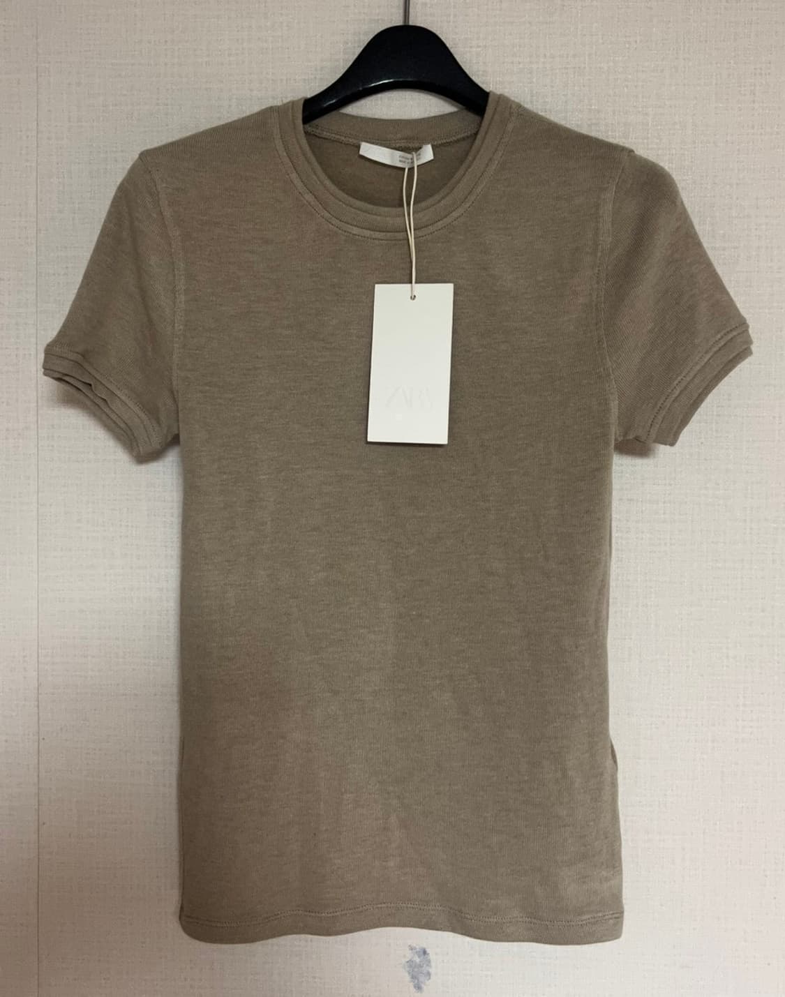 ZARA 자라 소프트 베이직 티셔츠 베이지 오트밀 상품이미지5