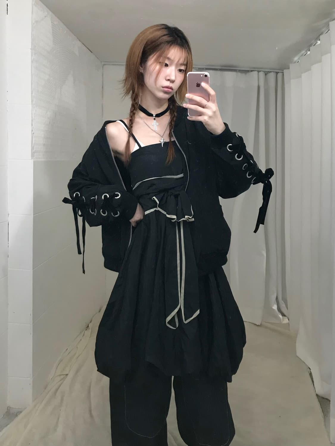 빈티지 블랙 리본 데일리 러블리 펑크 코디 세트 상품이미지3