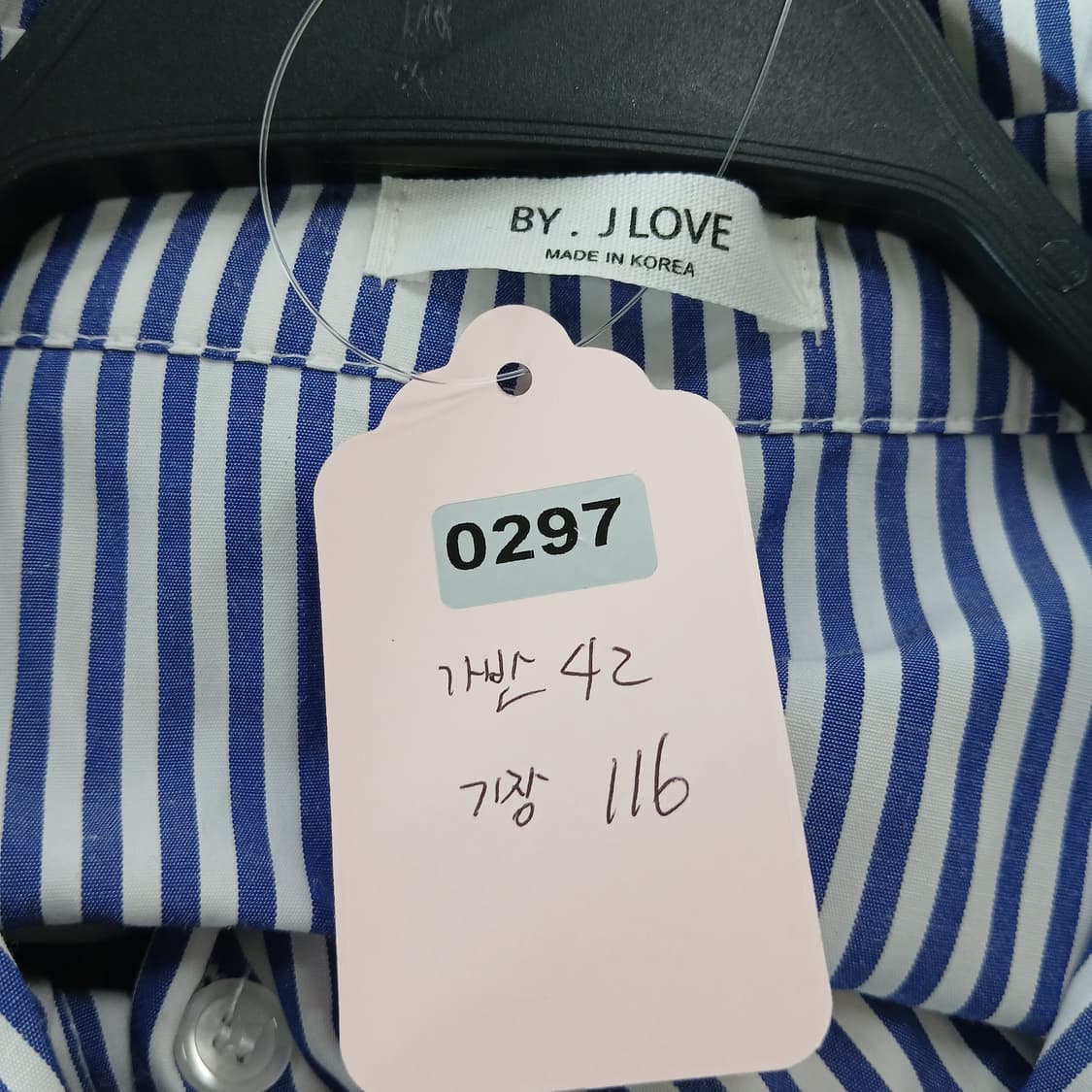 스트라이프 반팔 셔츠 원피스 상품이미지7