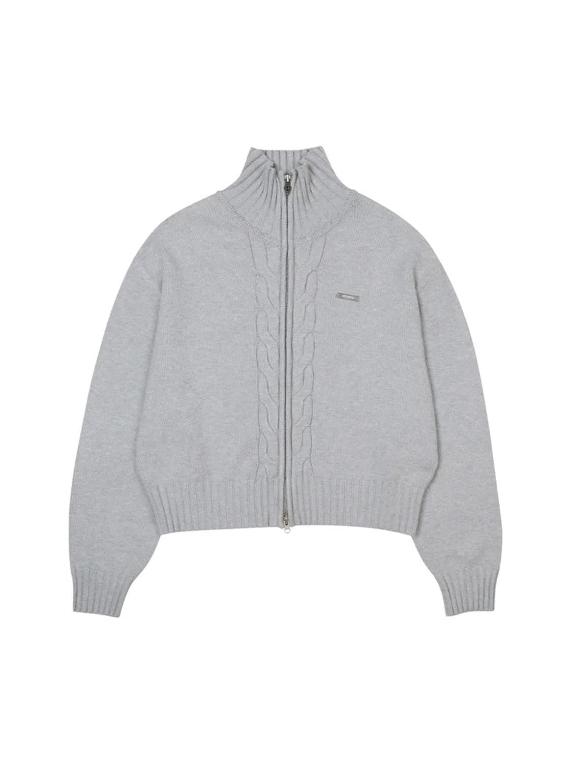 LEEY YEEL CABLE KNIT METAL LOGO ZIP-UP 상품이미지3