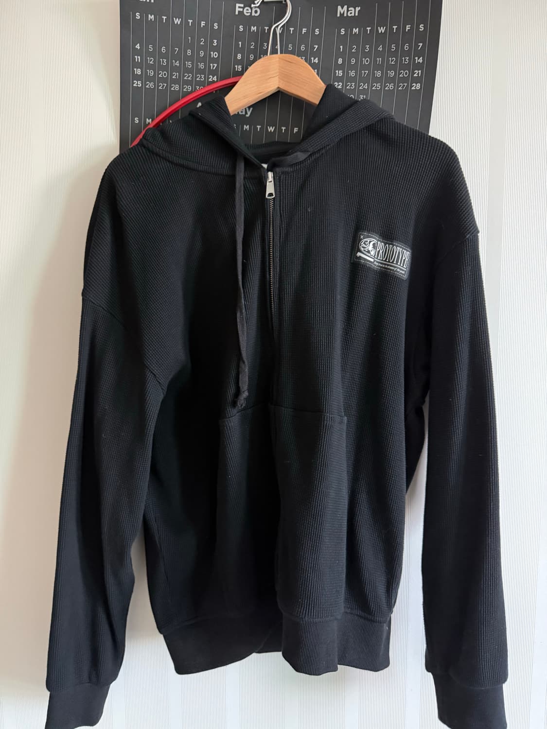 etce 와플 후드집업 블랙 m사이즈  상품이미지1