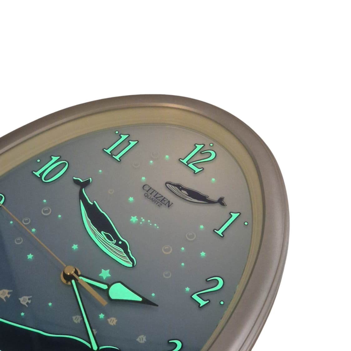 70s 시티즌 뉴트로 야광 고래 오발 벽시계 상품이미지4