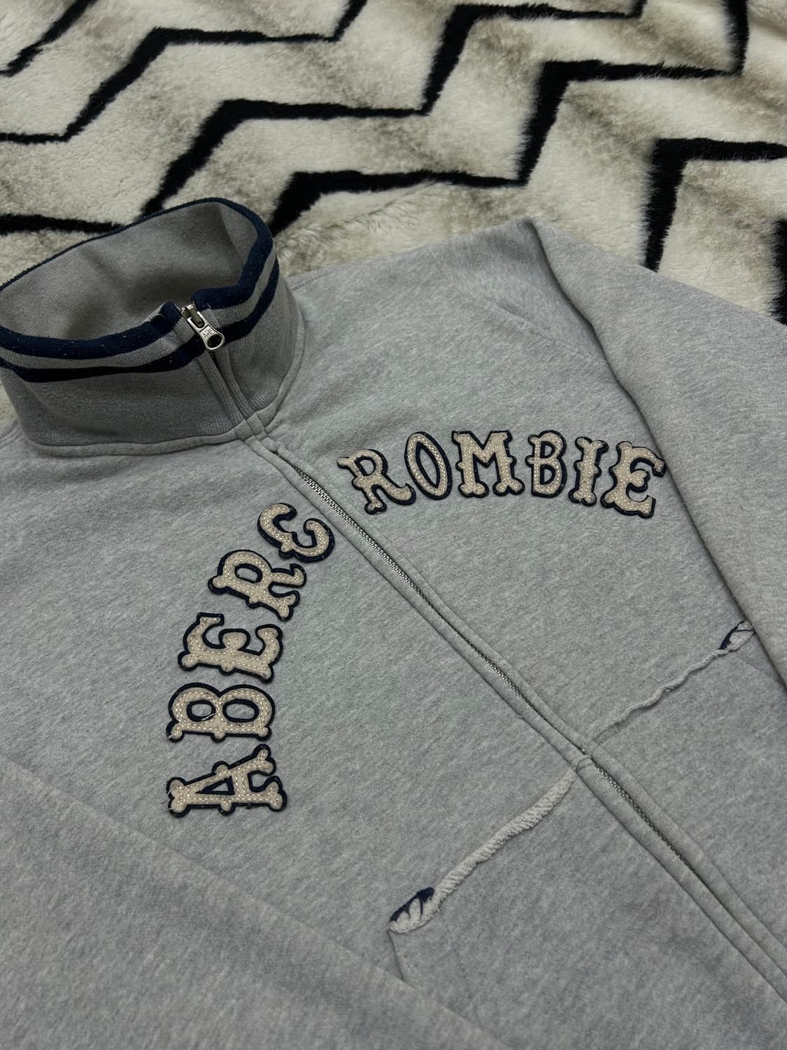 [M]아베크롬비 스펠아웃 집업 자켓/그레이/기모 상품이미지1